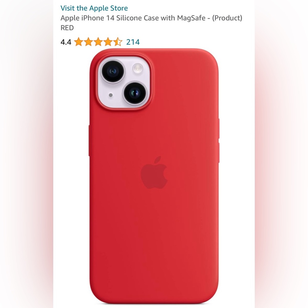 iPhone 14 product red silicone case.